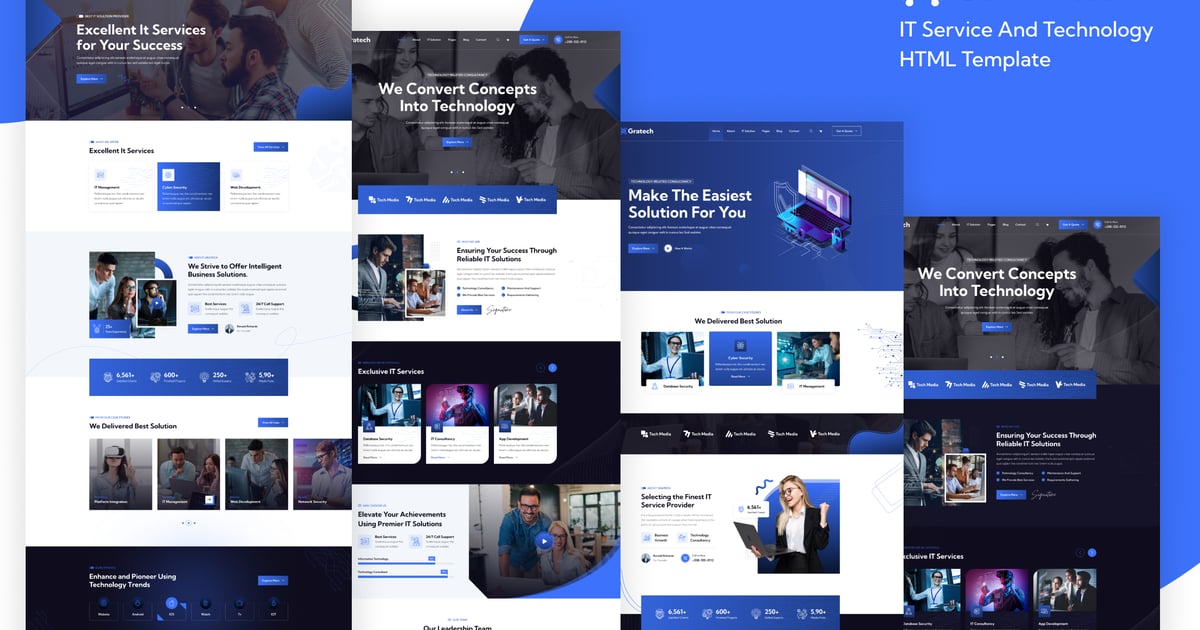 IT 服务与技术 HTML 模板