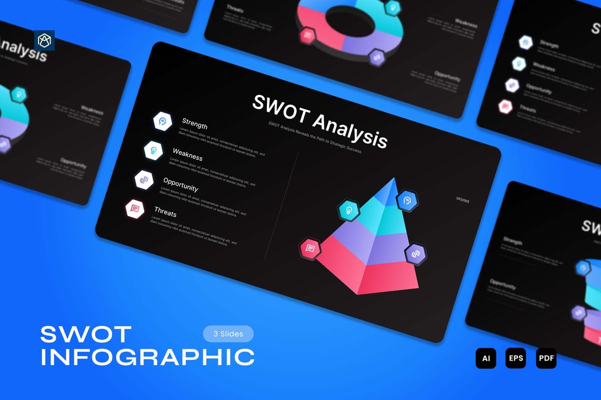 黑色现代 SWOT 分析信息图 003
