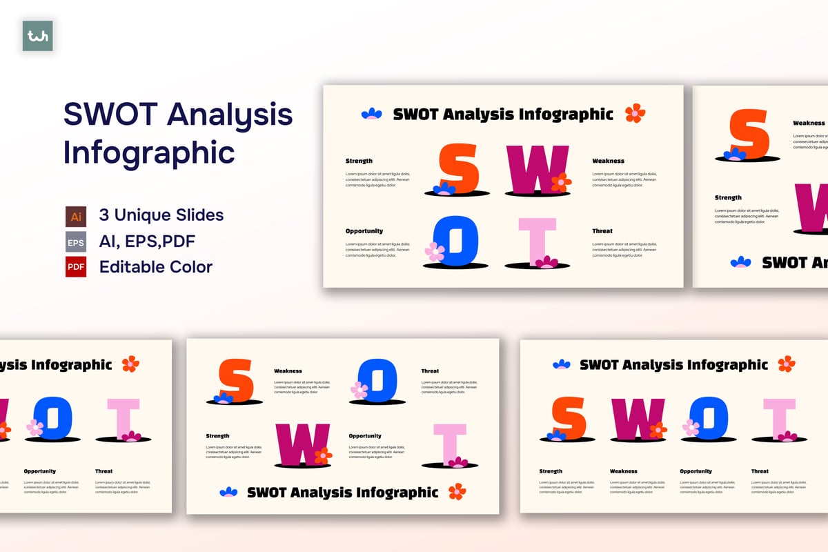奶油色多彩流动与形式 SWOT 分析 | 002