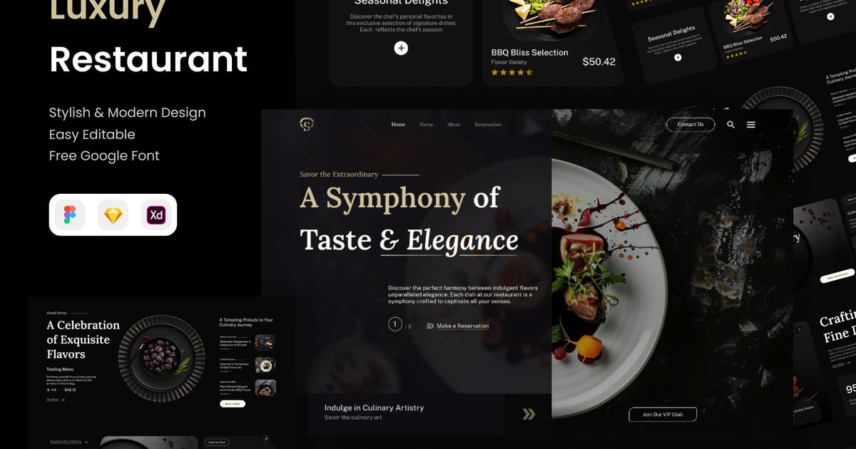 SavorLuxe – 豪华餐厅网站