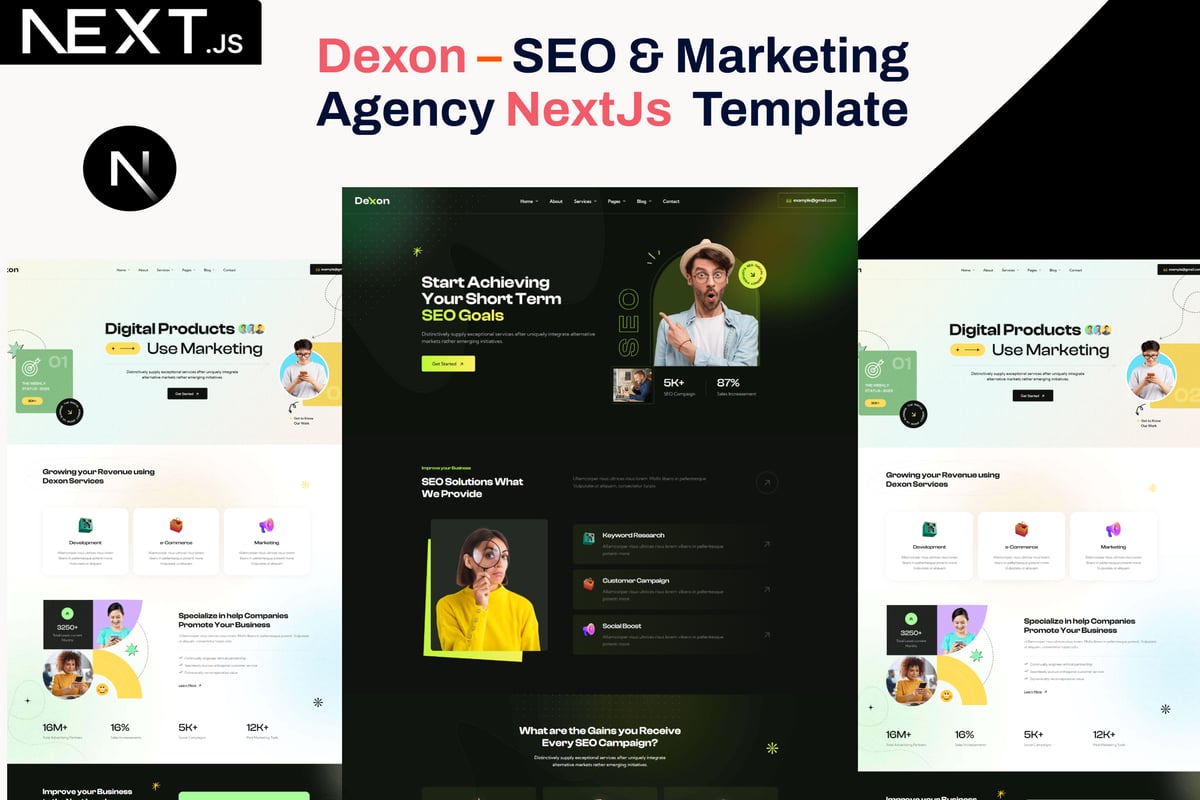 Dexon – SEO 和营销机构 NextJs 模板