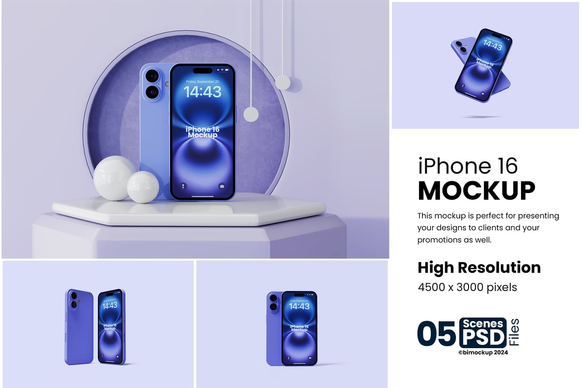 iPhone 16 样机 (PSD)