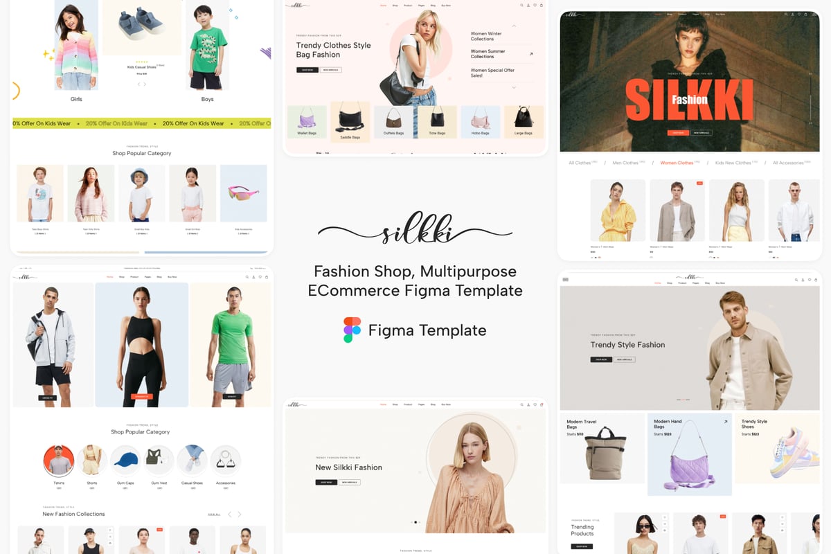 时装店多用途网站设计Figma 模板 Silkki - Fashion Multipurpose Figma Template