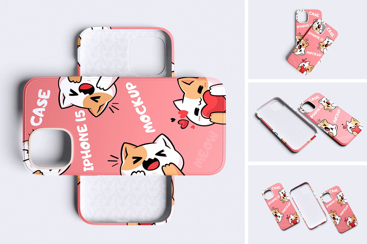 iPhone 手机外壳样机案例 (PSD,PDF)