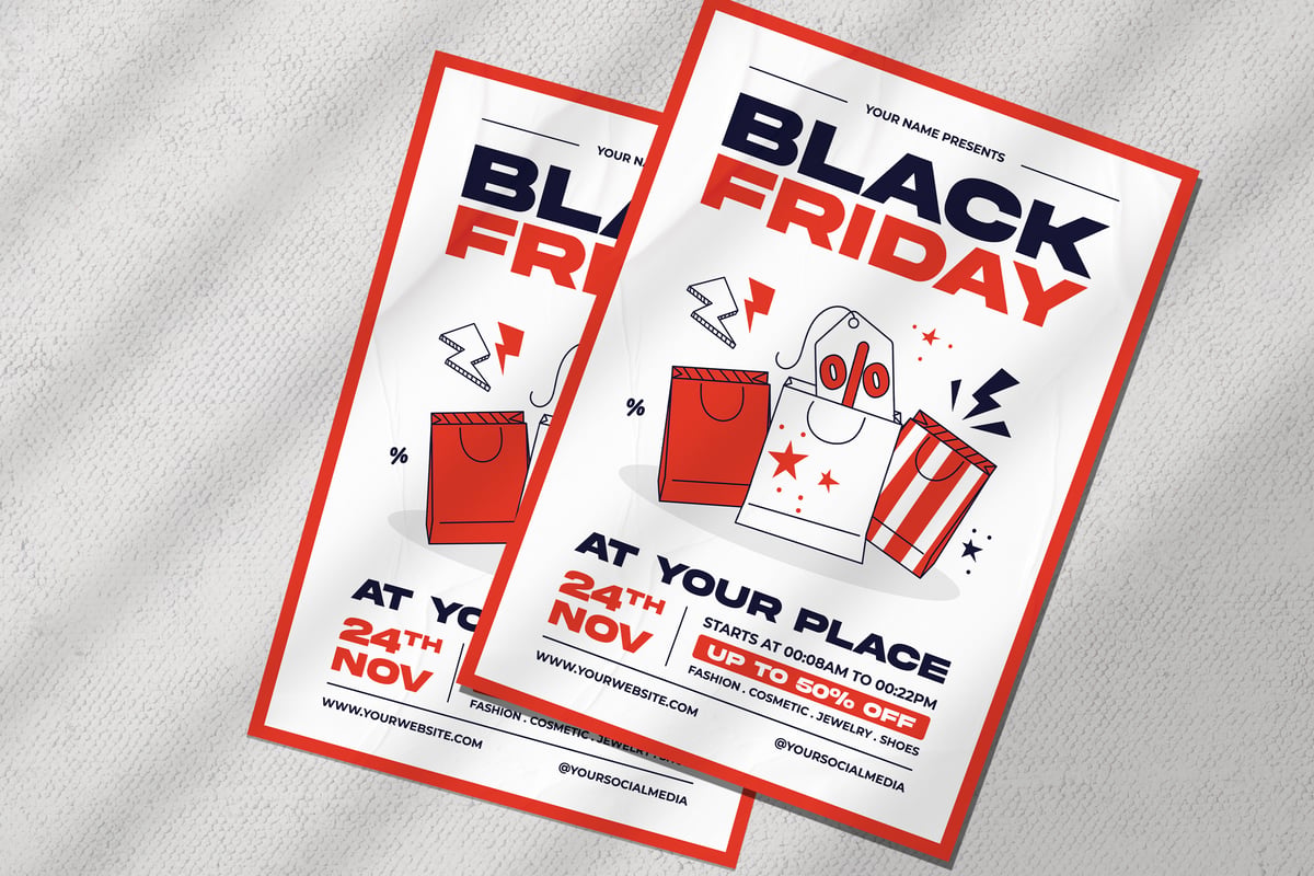 黑色星期五购物海报传单 Black Friday Flyer