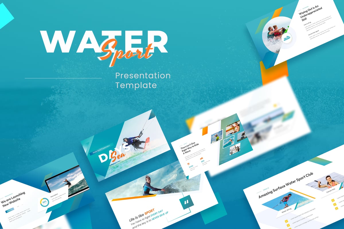 海滩水上运动谷歌幻灯片创意模板 Daysea - Water Sport Google Slides Presentation