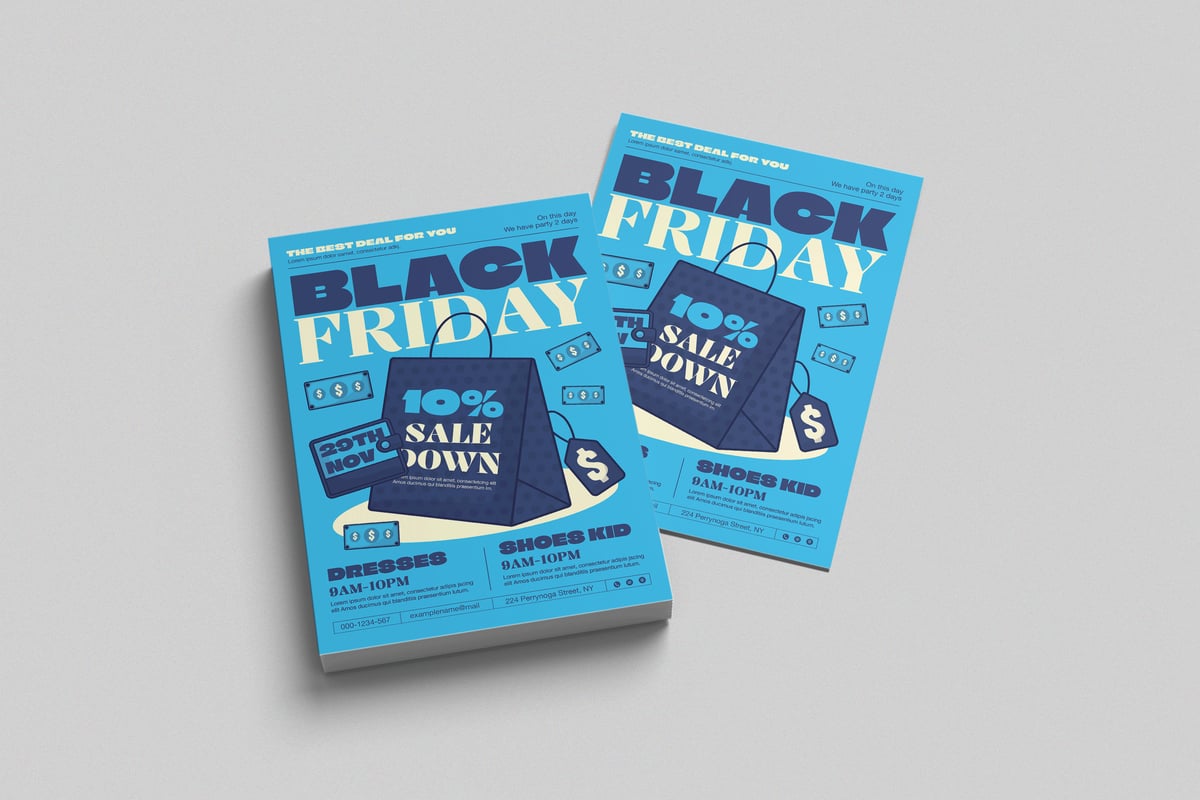 销售黑色星期五海报传单 Sale Black Friday Flyer