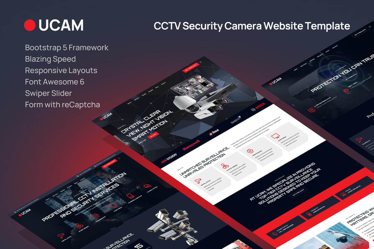 CCTV 安全摄像机网站模板 – Ucam