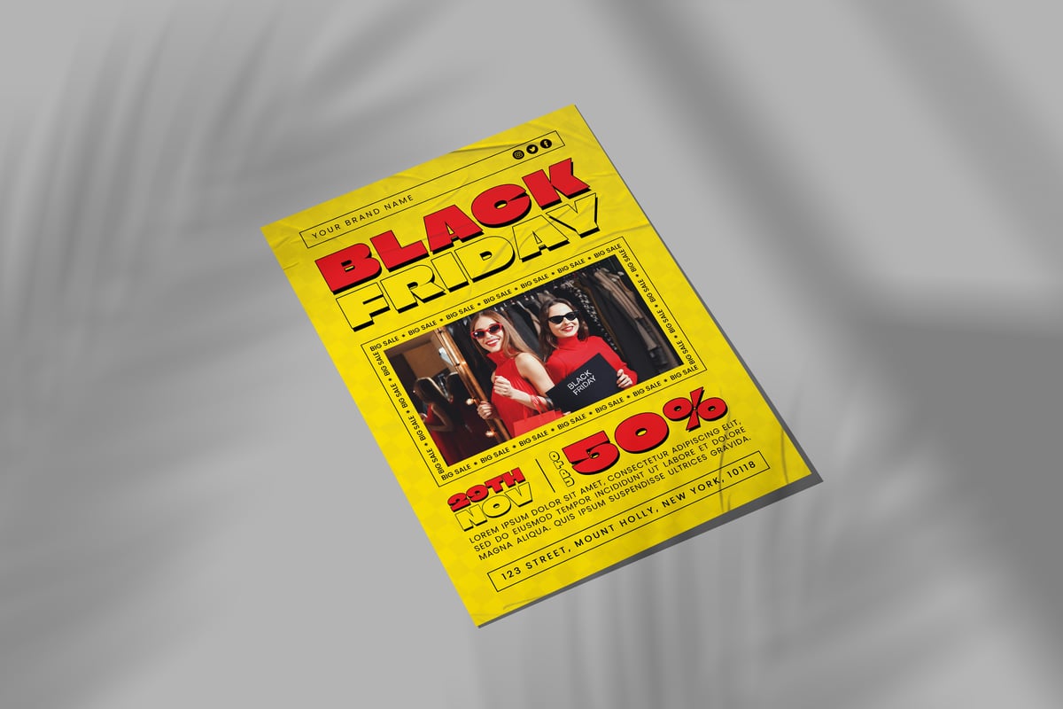 黑色星期五销售传单海报 Black Friday Sale Flyer