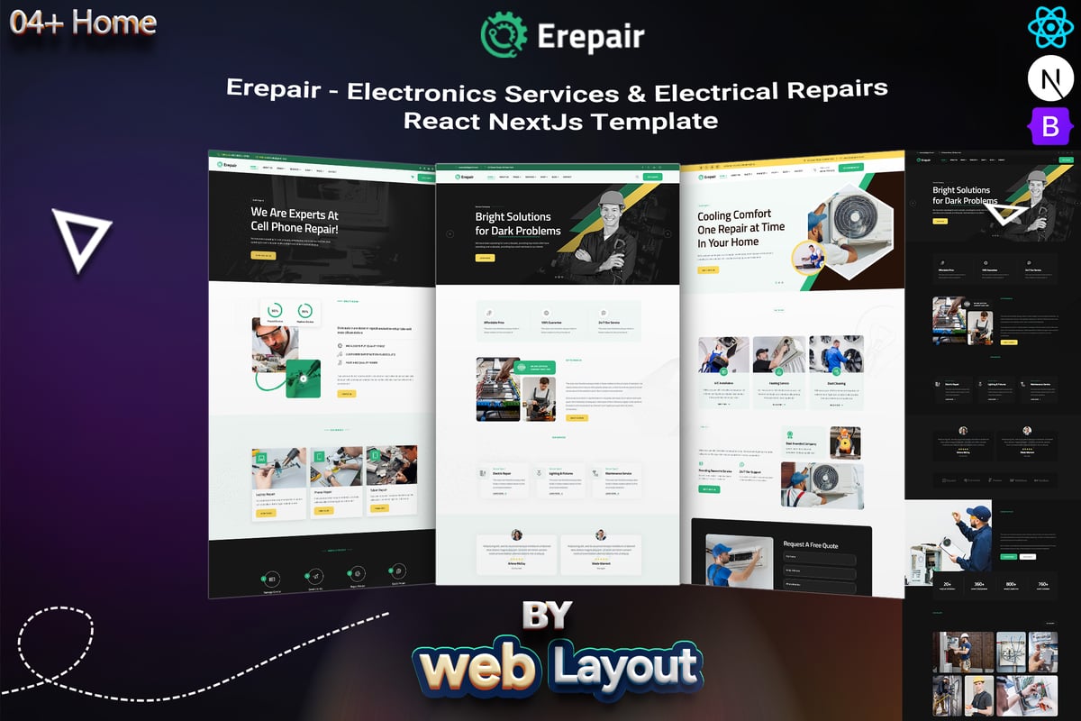Erepair – 电子维修 React NextJS 模板