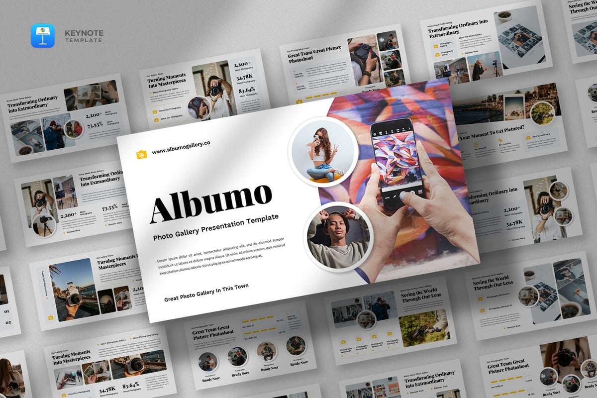 艺术摄影画廊Keynote幻灯片设计模板 Photography Gallery Keynote Template