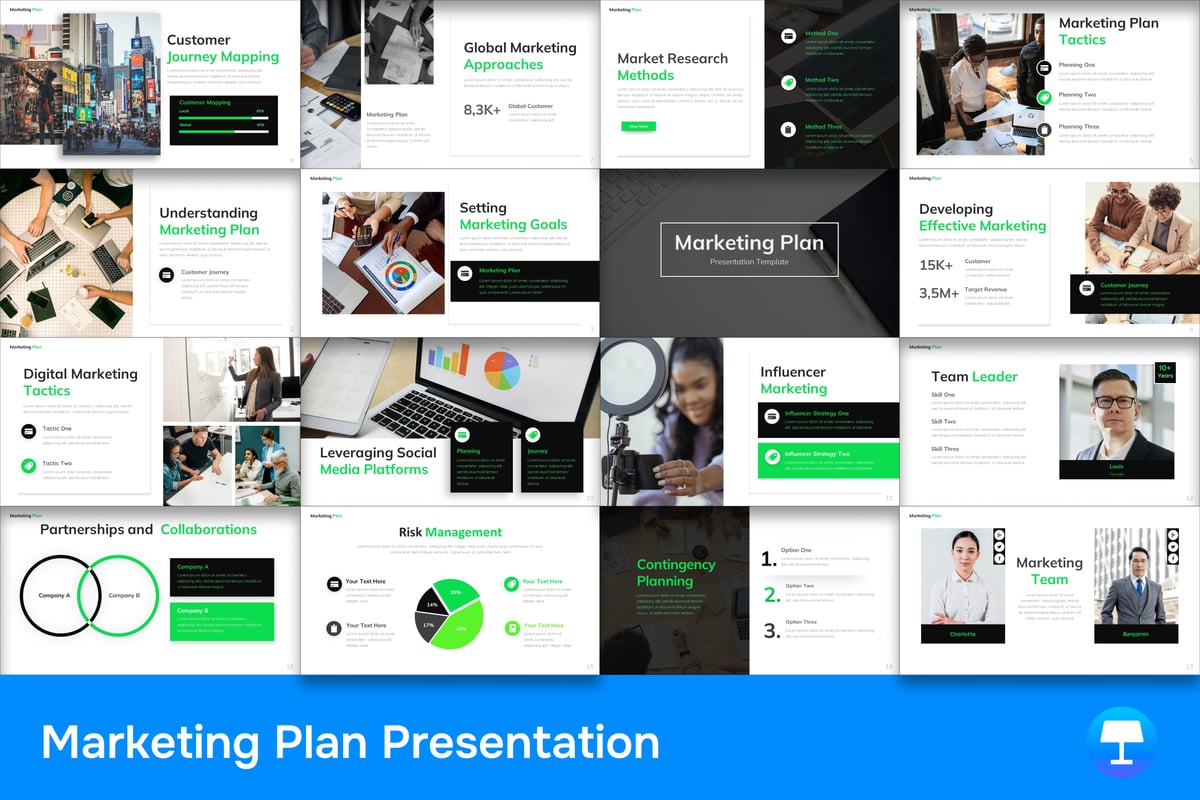 营销计划Keynote幻灯片设计模板 Marketing Plan