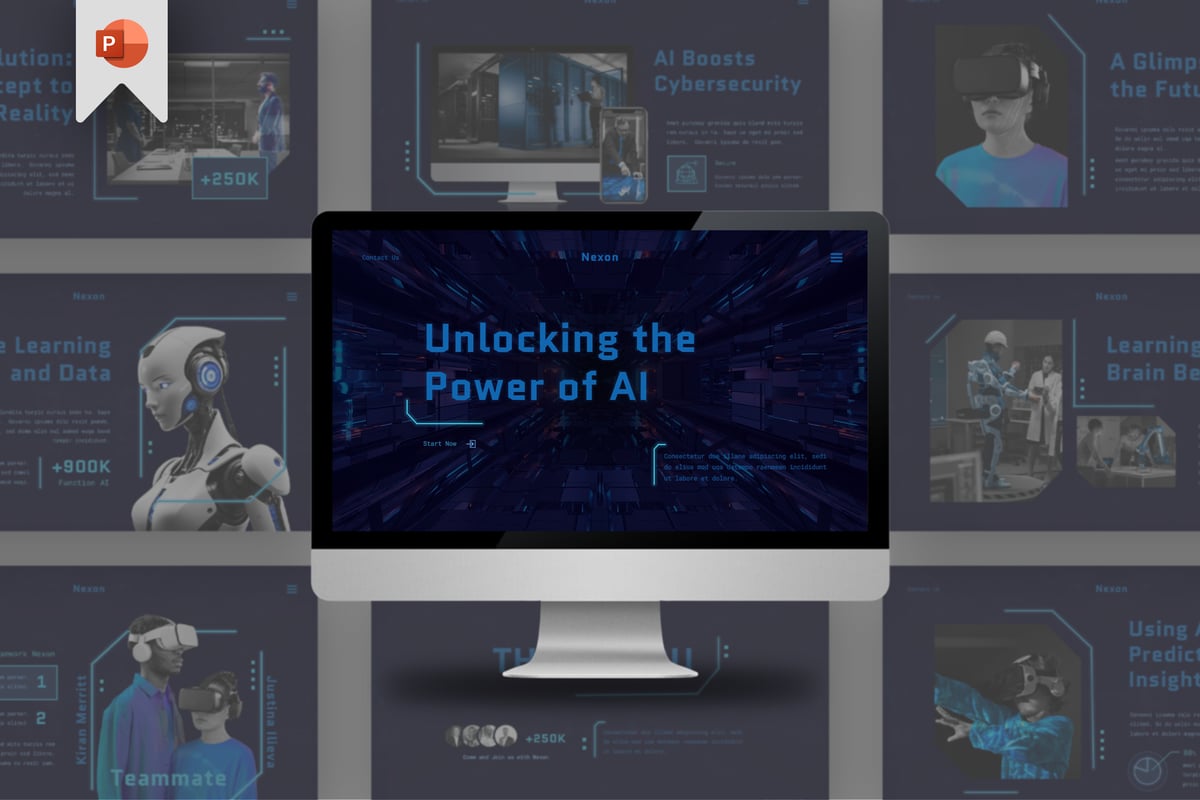 创新与科技结合PowerPoint演示模板 Futuristic Presentation Template - Nexon