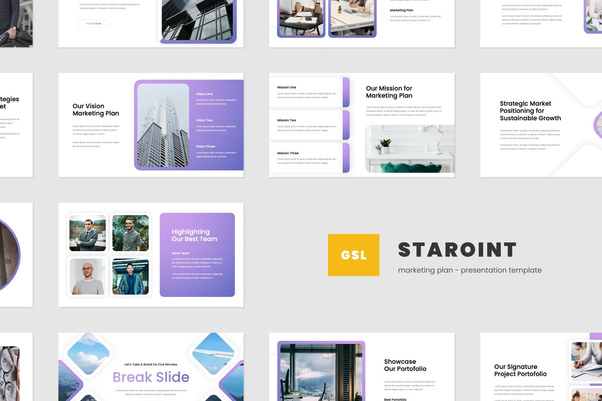 集团营销计划谷歌幻灯片设计模板 Staroint - Marketing Plan Google Slide Template
