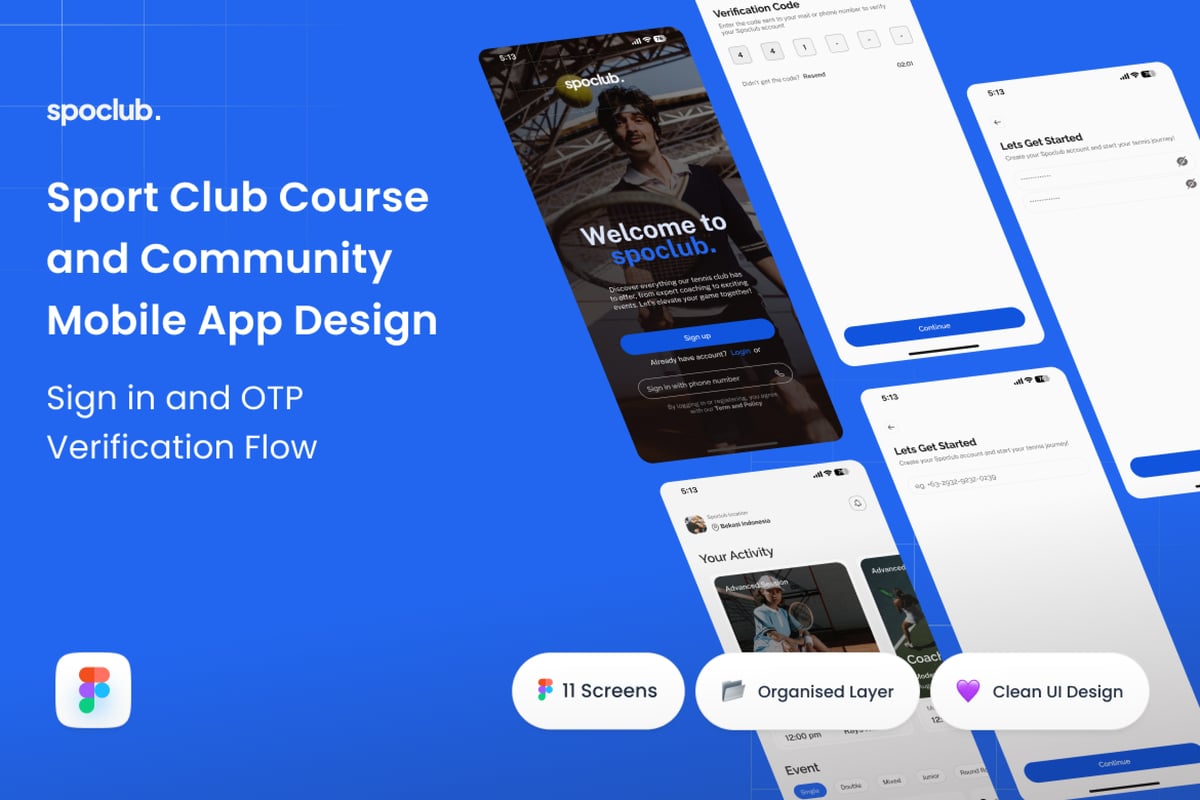 Poclub 登录 Flow Tennis Club 移动设计