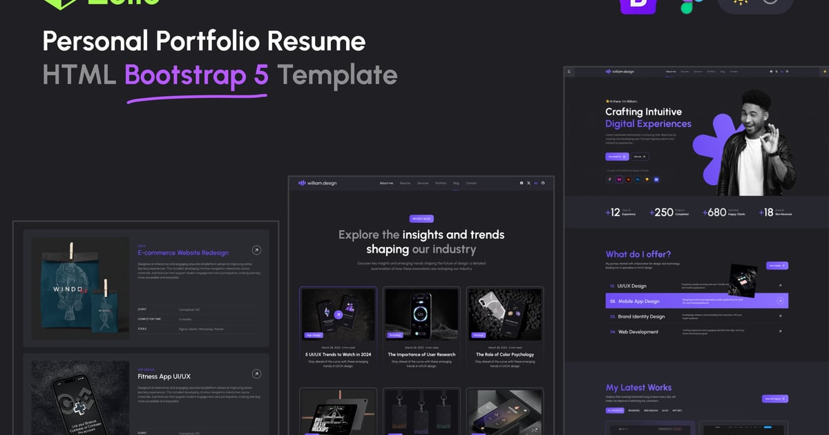 Zelio – 个人作品集 HTML Bootstrap 模板