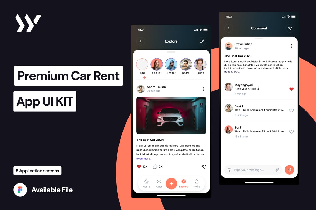 高级汽车租赁 - 探索 APP UI KIT (FIG)