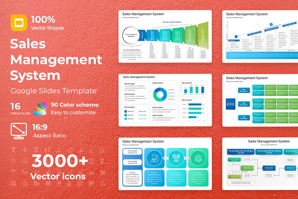 销售管理系统谷歌幻灯片模板 Sales Management System Google Slides Template