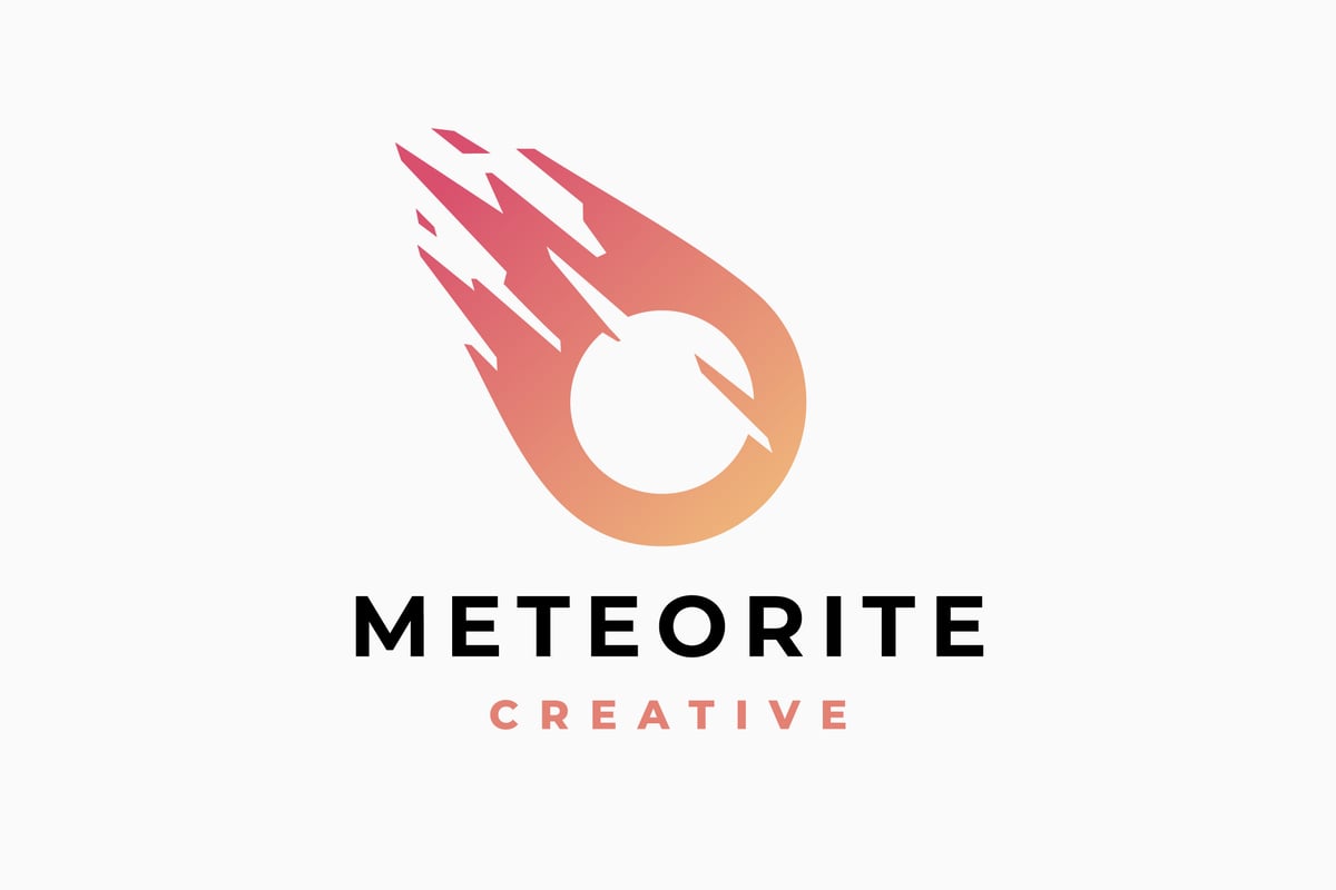 陨石撞击标志Logo设计模板 Meteorite Impact Logo