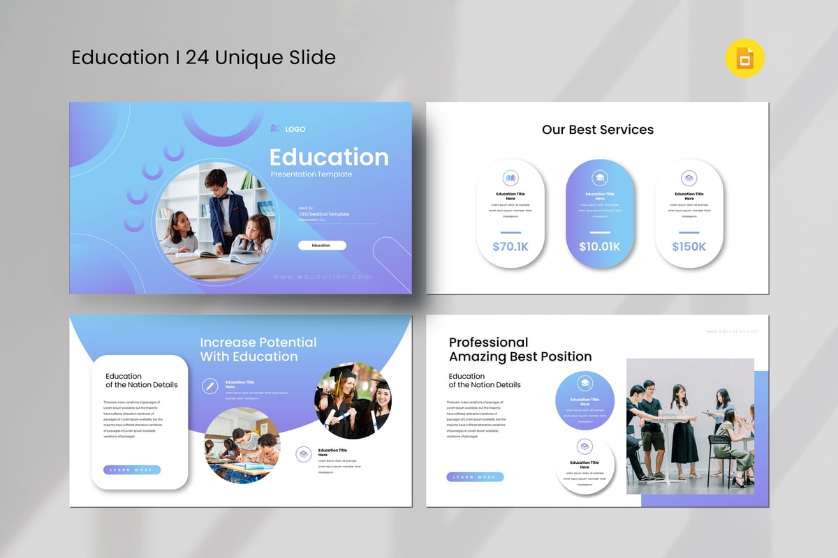 学习教育Google幻灯片模板素材 Education Google Slide Template