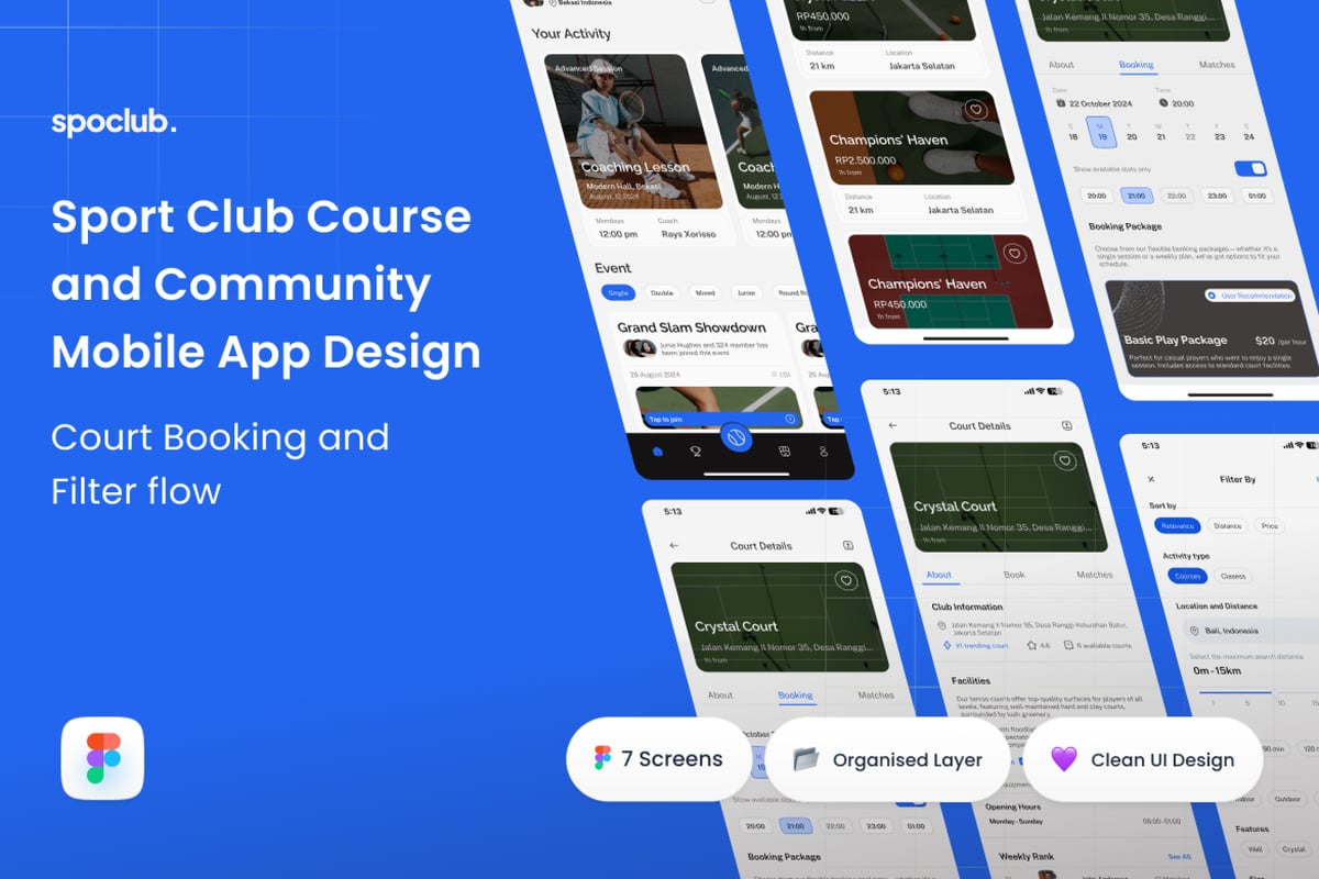 Poclub 预订球场 Flow 网球俱乐部手机应用程序