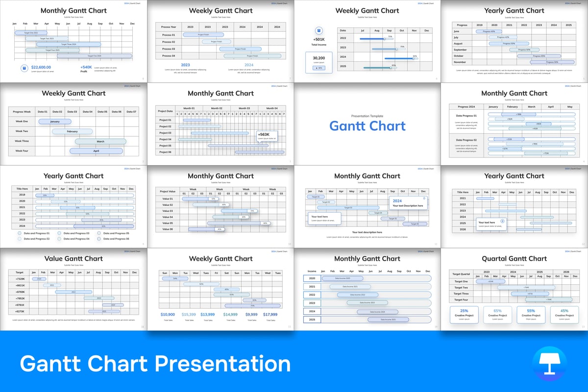 甘特图演示文稿Keynote模板 Gantt Chart
