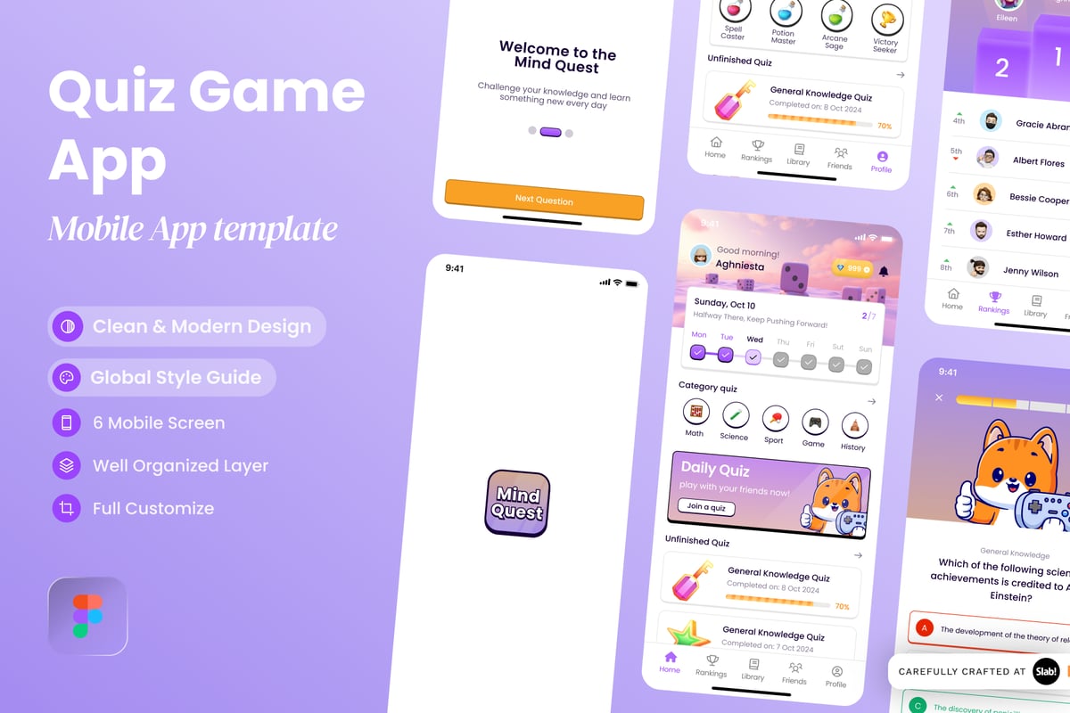 问答游戏应用 APP UI KIT (FIG)