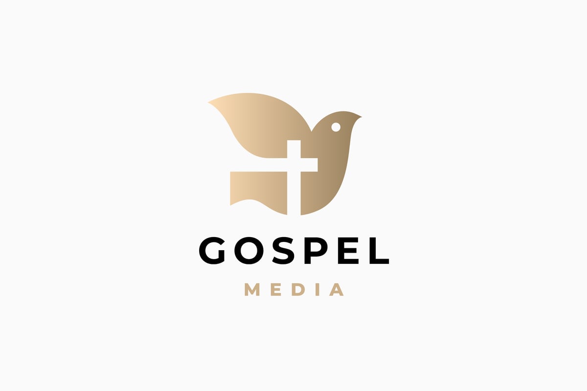 鸽子基督十字和平标志Logo设计模板 Dove Christ Cross Peace Logo