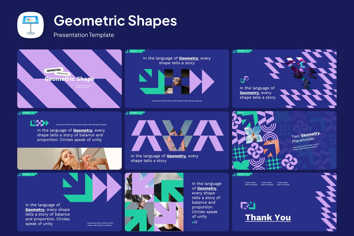 几何形状Keynote幻灯片模板 Geometric shapes Keynote
