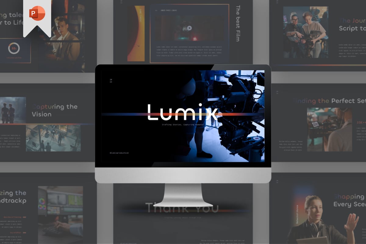 电影产业创意与市场分析Powerpoint模板 Film Presentation Template - Lumix