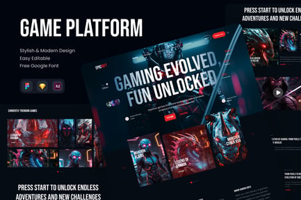 Web3 游戏平台网站着陆页模板 EpicRift - Web3 Game Platform
