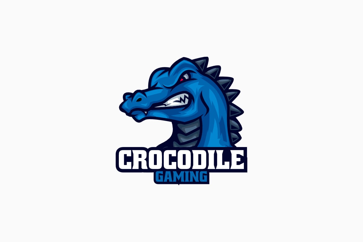 鳄鱼电子运动和运动标志Logo设计模板 Crocodile E -Sport and Sport Logo