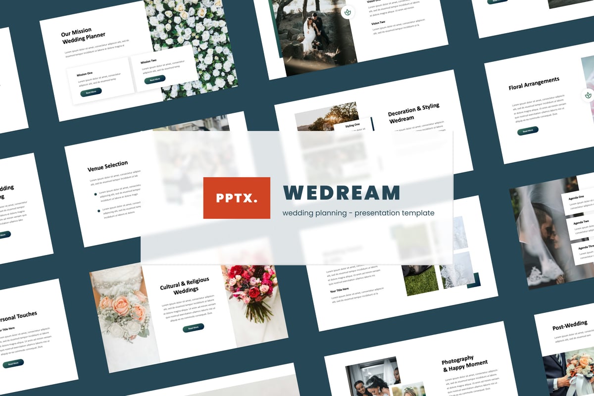 婚礼策划ppt模板 Wedream - Wedding Planning Powerpoint Template