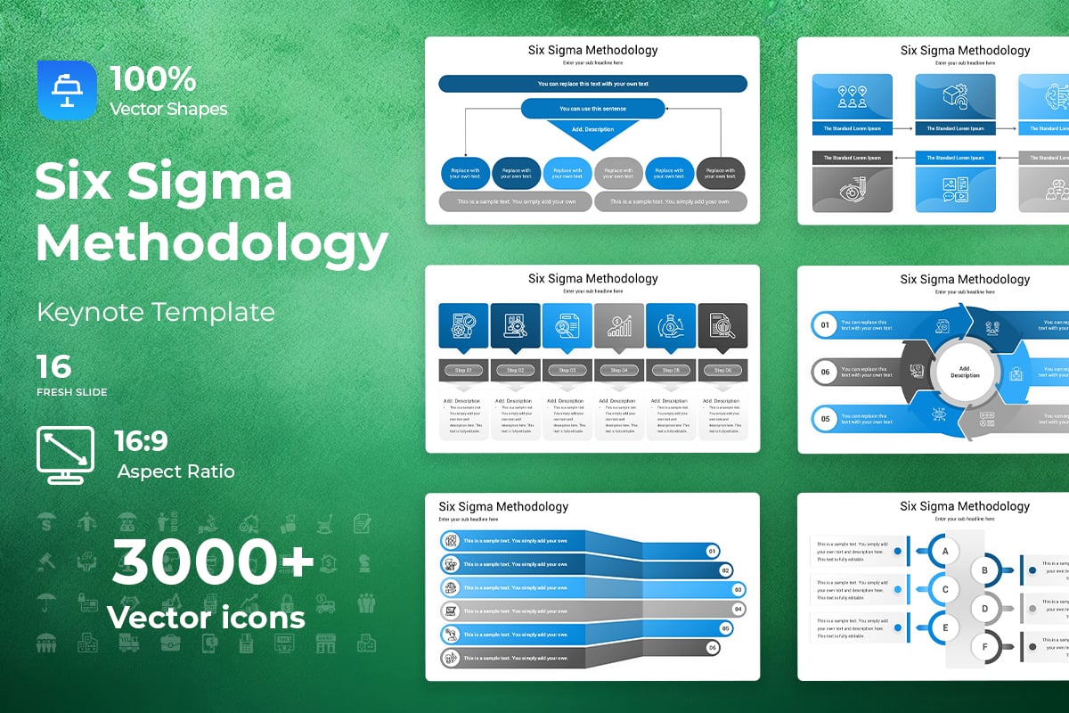 六西格玛方法论演示文稿Keynote模板 Six sigma methodology Keynote Template