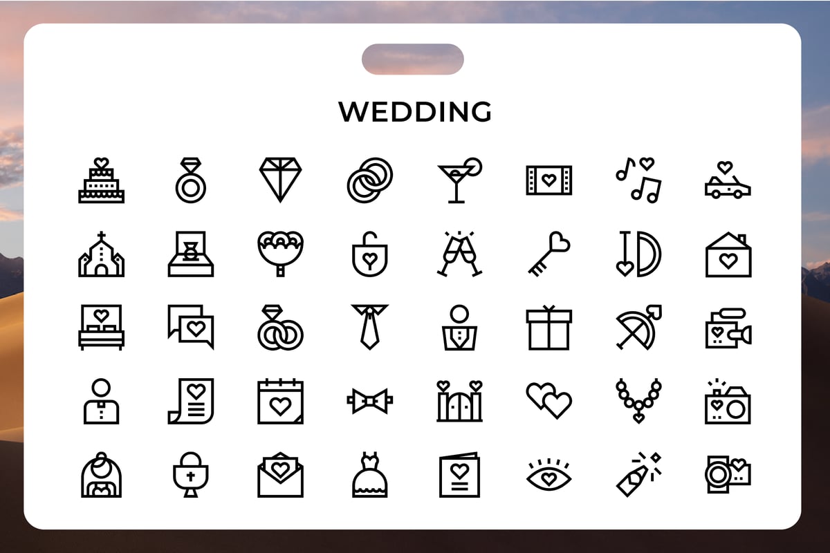 婚礼矢量图标 Wedding Icons