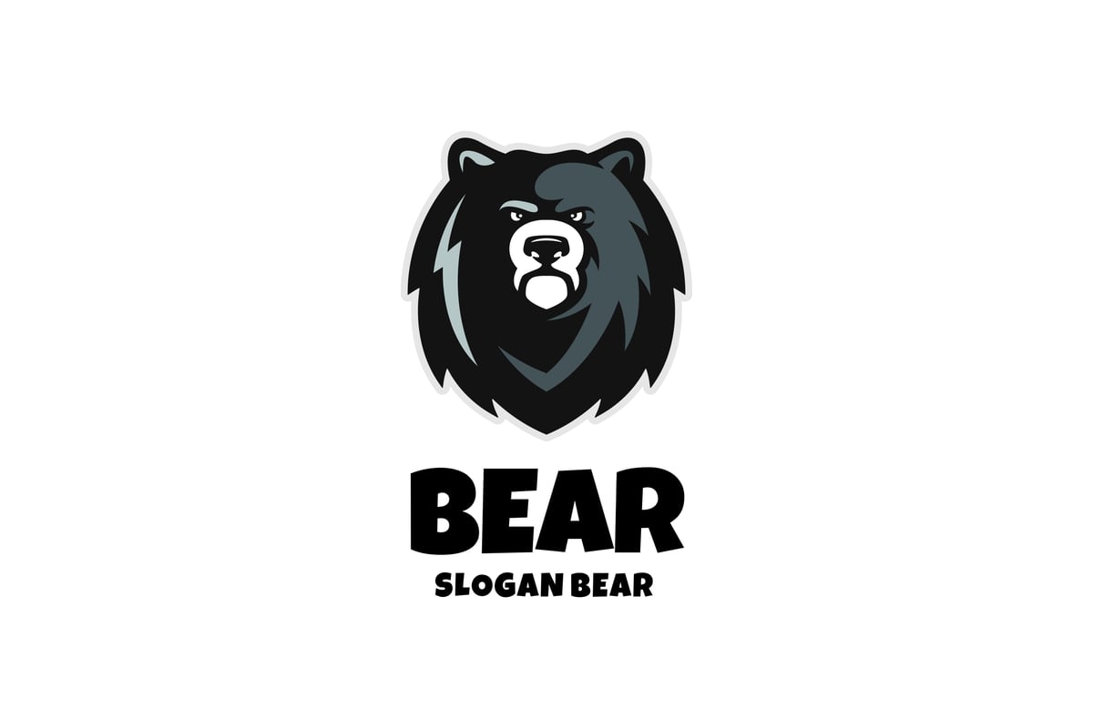 熊吉祥物标志Logo设计模板 Bear Mascot Logo Template