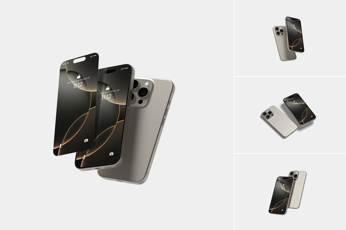 iPhone 16 Pro 样机 (PSD,PDF)