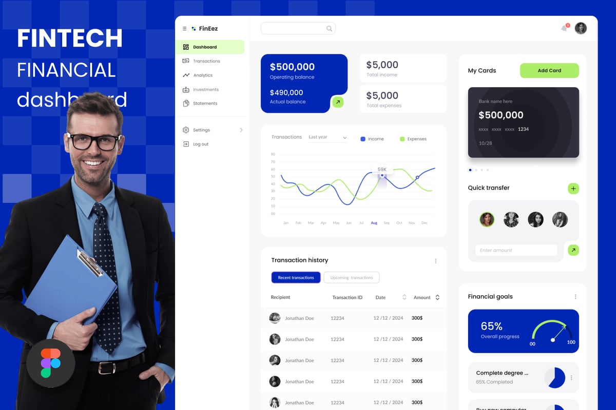 Fintech 财务管理仪表板 UI 套件