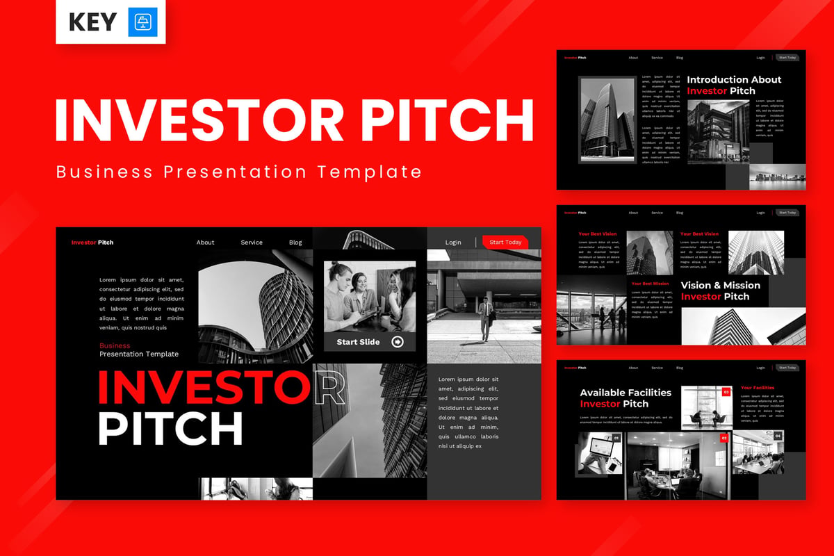 投资者推介商业Keynote幻灯片设计模板 Investor Pitch - Business Keynote Templates