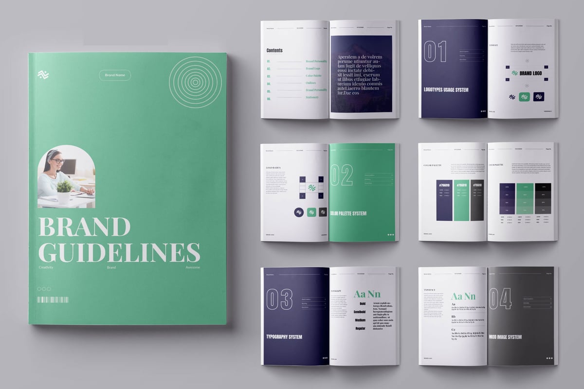 品牌指南杂志画册模板 Brand Guideline Template