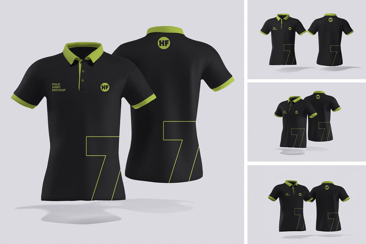 Polo 衫样机 (PSD,PDF)