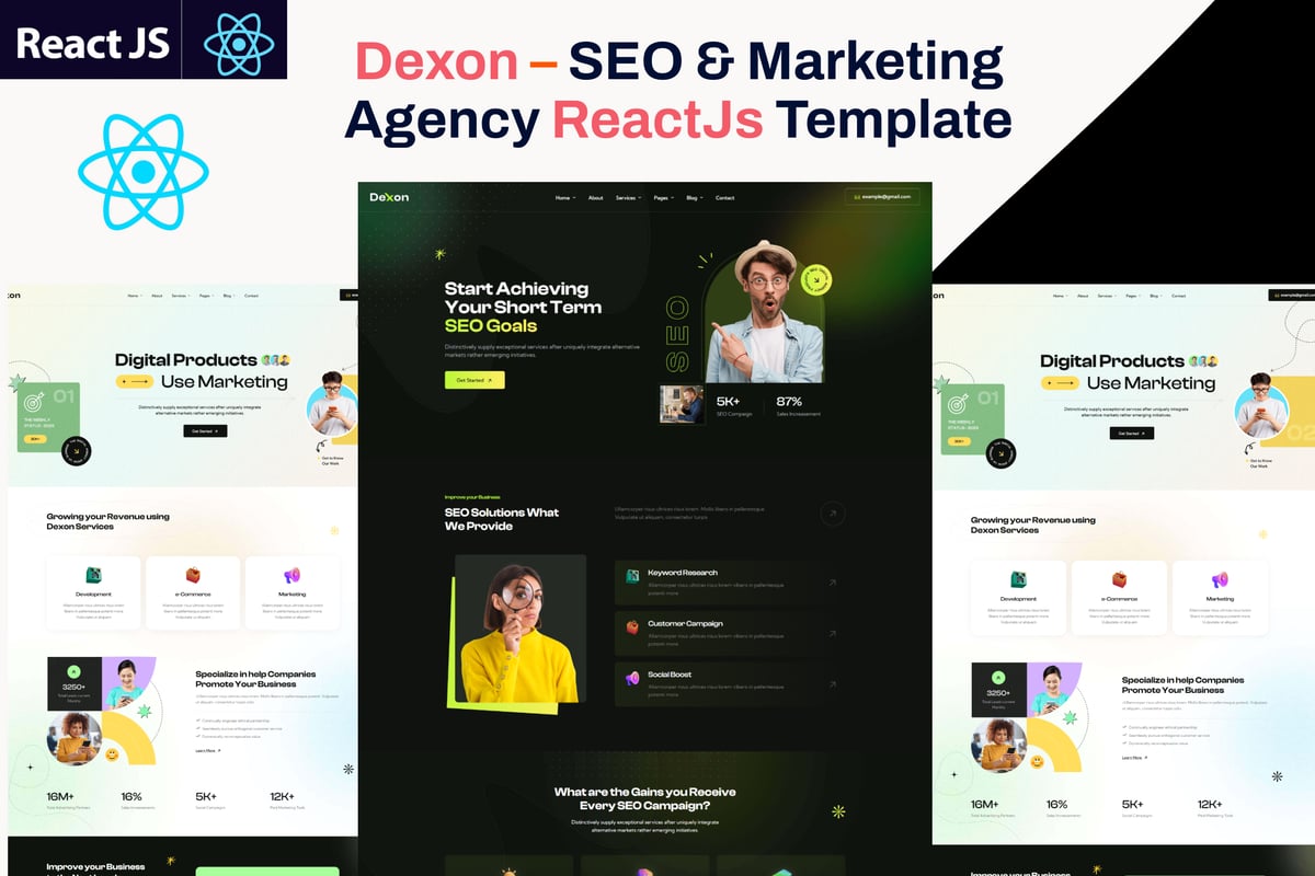 Dexon – SEO 和营销机构 ReactJs 模板