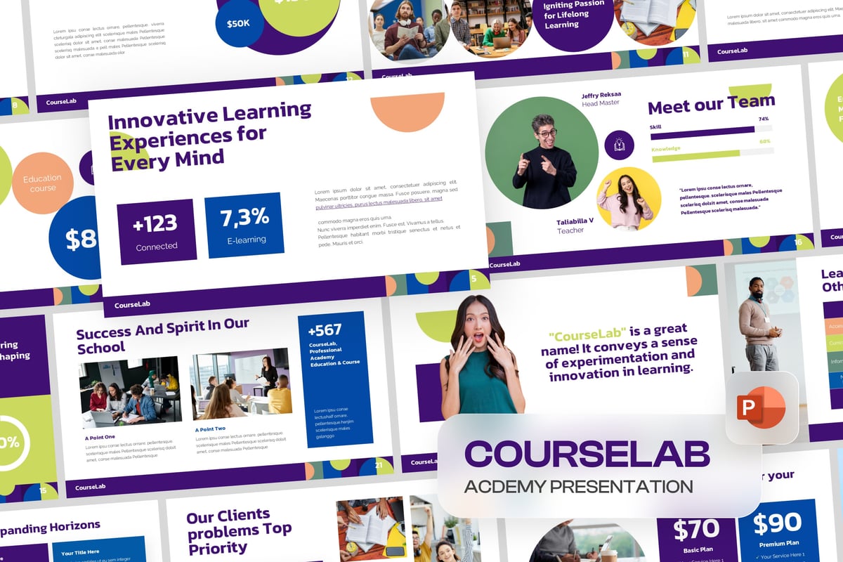 大学学院PPT演示文稿 CourseLab Academy PowerPoint