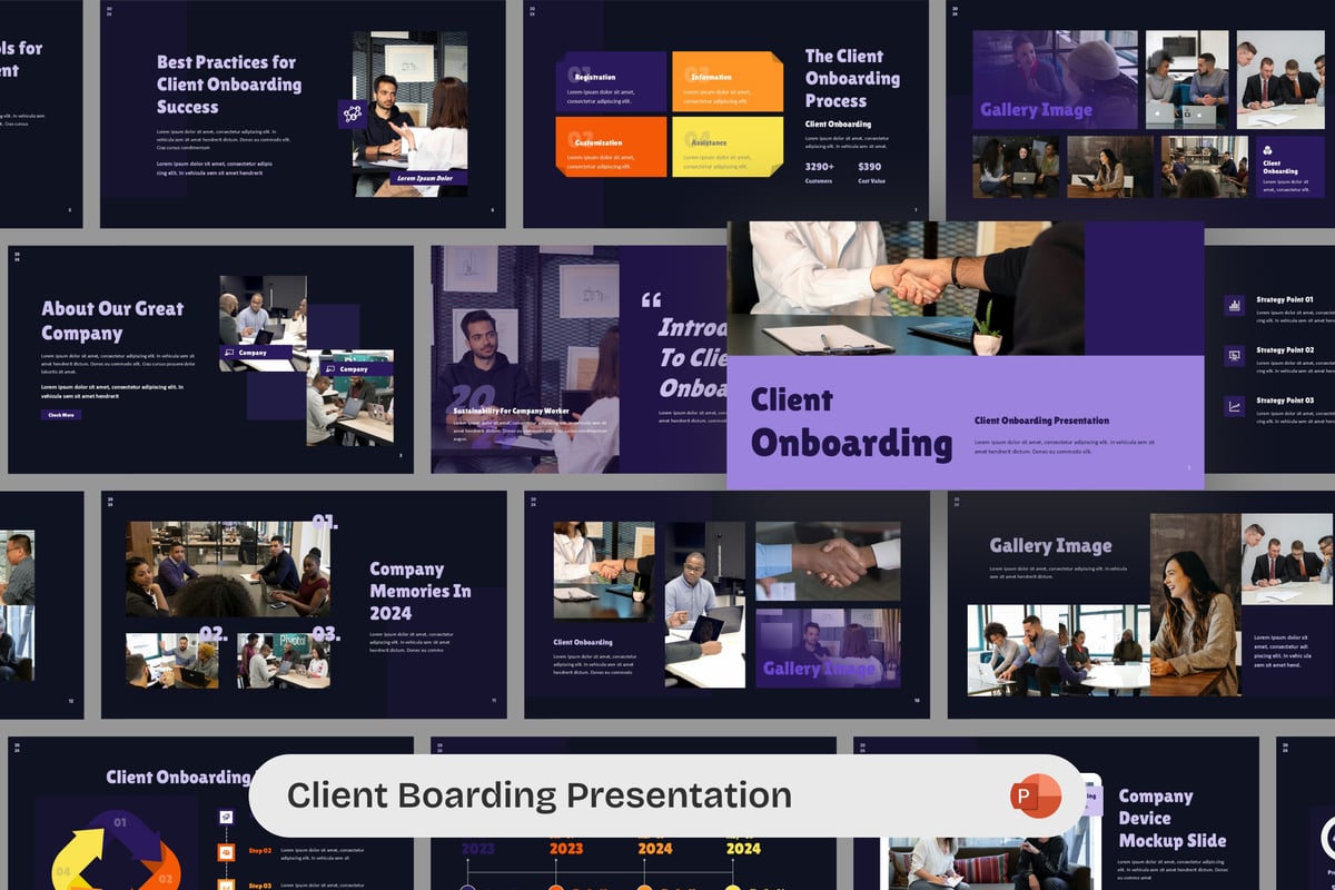 客户入职引导PPT设计模板 Client Onboarding