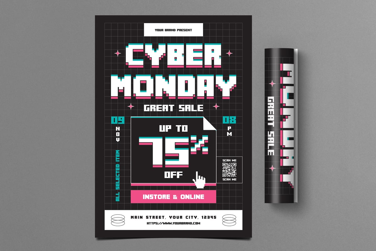 网络星期一传单海报 Cyber Monday Flyer