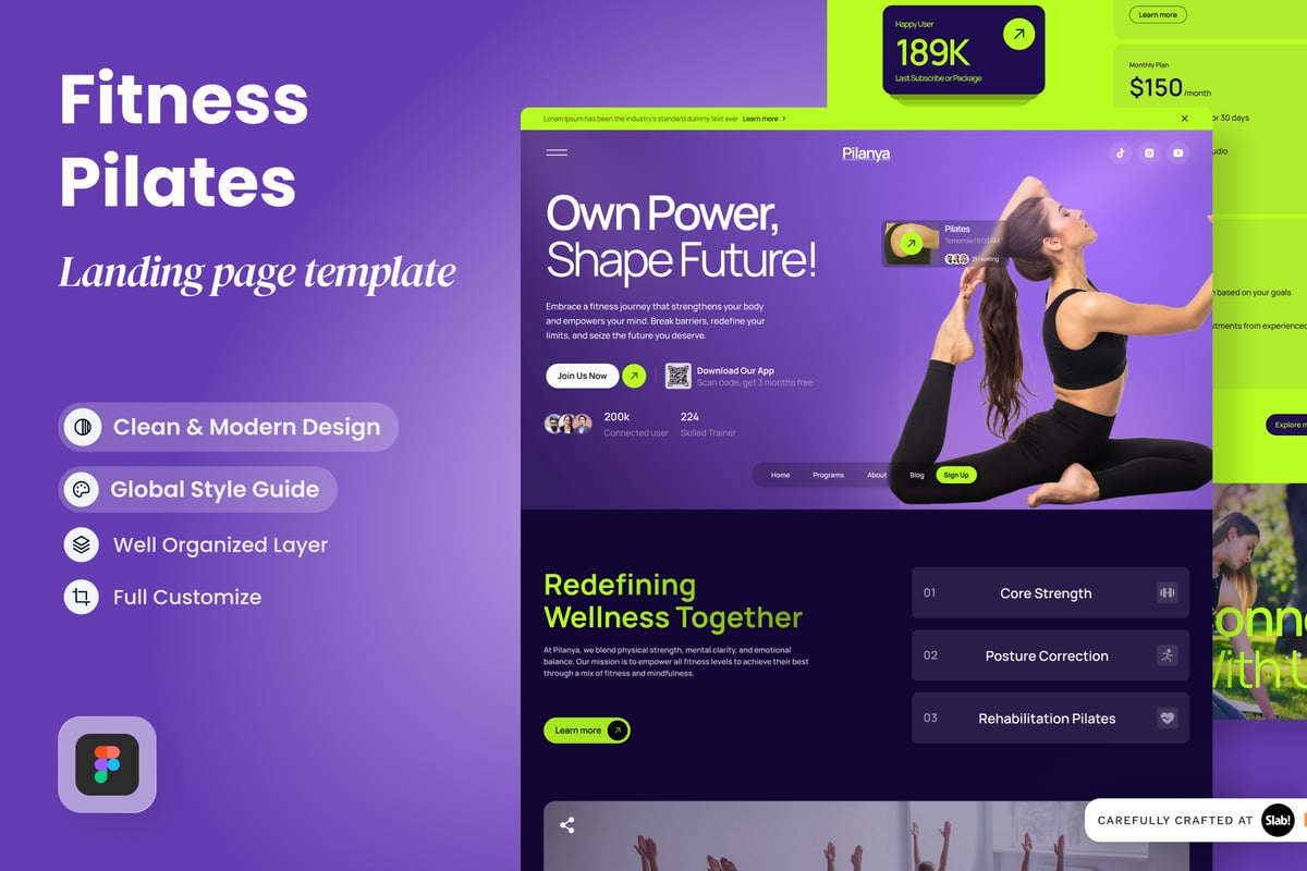 Pilanya – 健身普拉提登陆页面