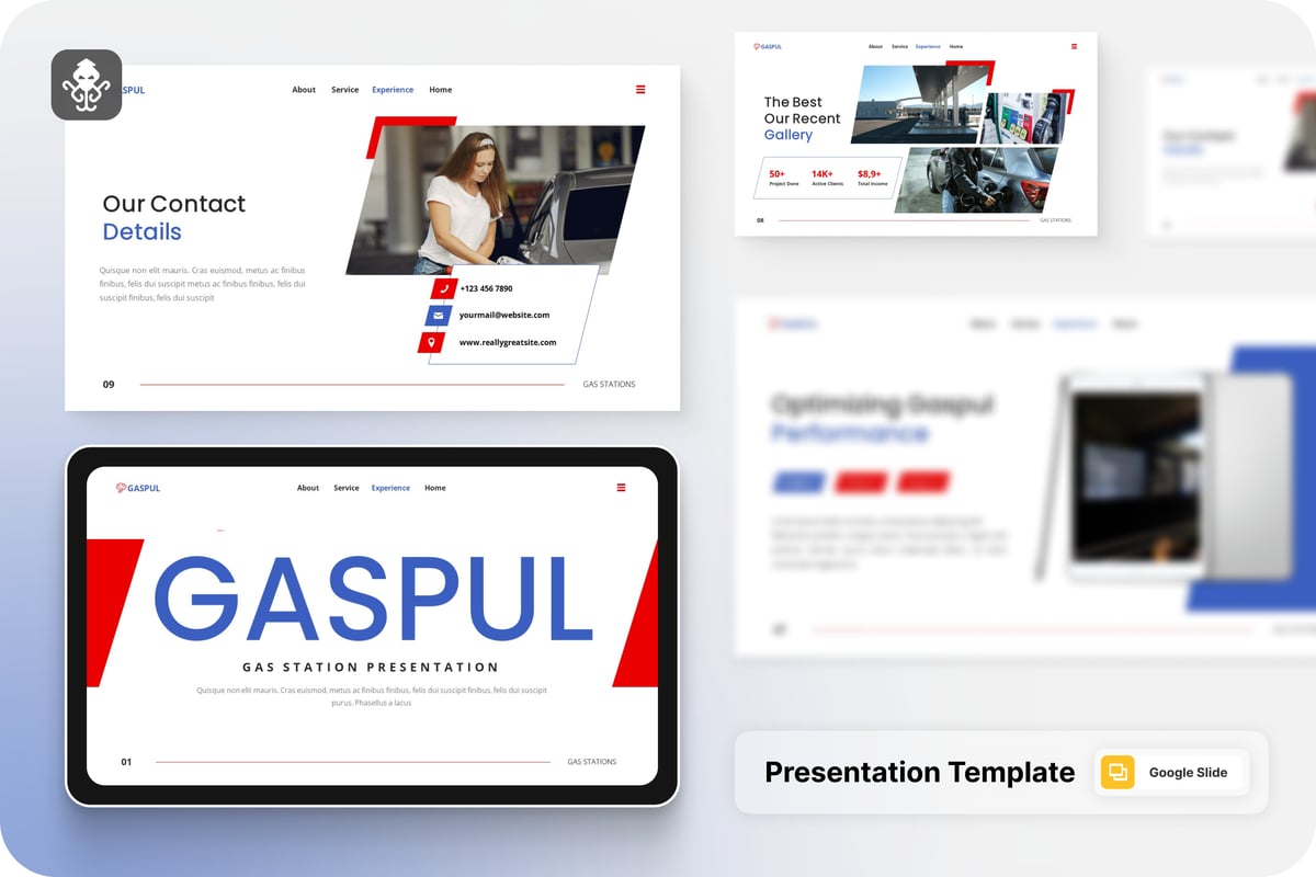 加油站运营谷歌幻灯片素材 Gaspul - Gas Station Presentation Google Slide
