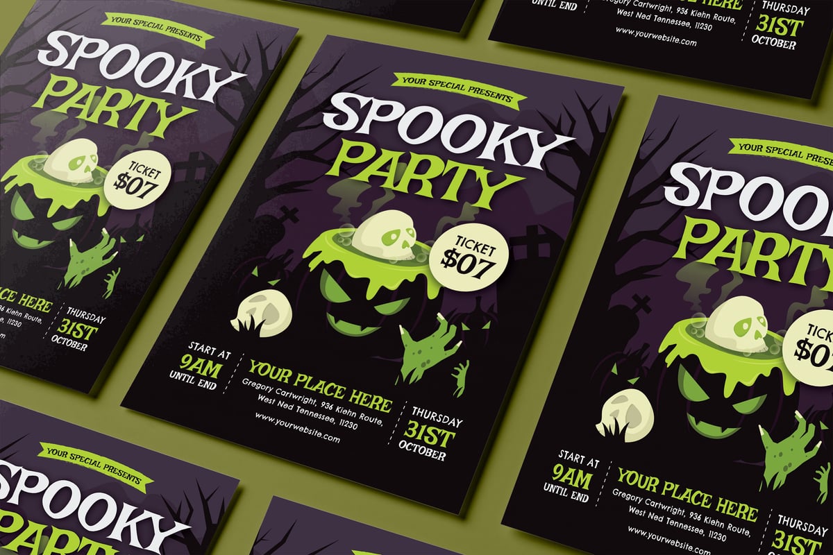 幽灵派对海报传单 Spooky Party Flyer