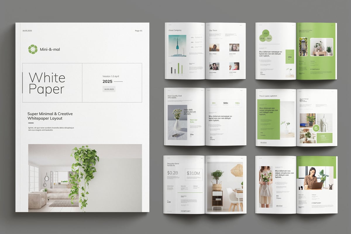 白皮书时尚通用杂志模板 White Paper Template