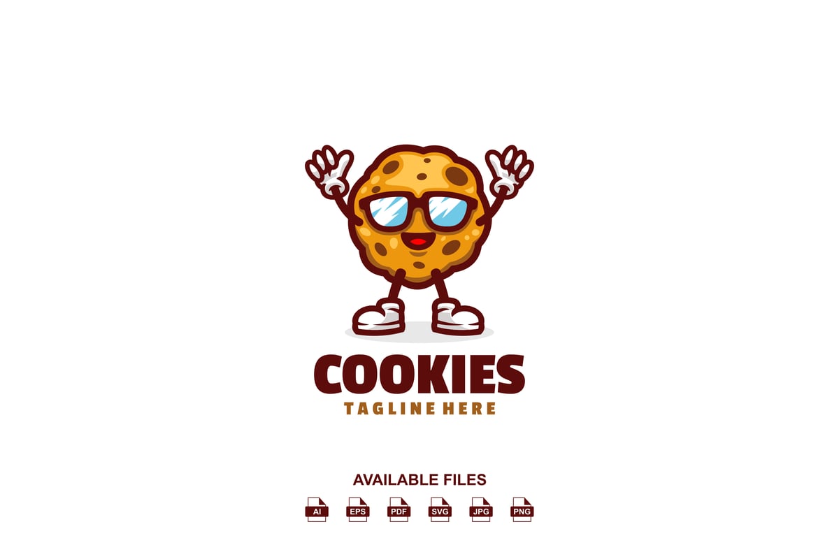 饼干吉祥物标志Logo设计模板 Cookies Mascot Logo